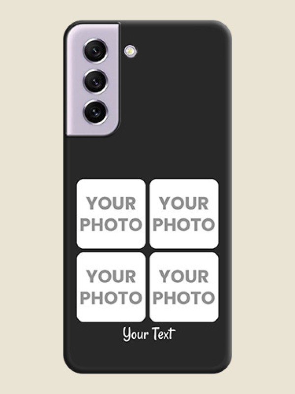 Custom Floral Art with 6 Image Holder on Photo on Space Black Soft Matte Mobile Case - Galaxy S21 FE 5G - alternate view