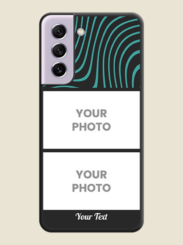 Custom Wave Pattern with 2 Image Holder on Space Black Personalized Soft Matte Phone Covers - Galaxy S21 FE 5G - alternate view