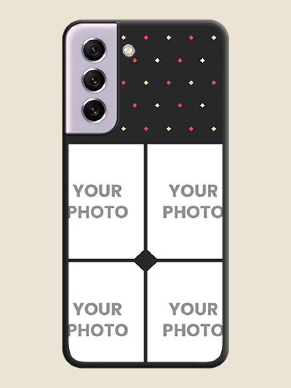 Custom Multicolor Dotted Pattern with 4 Image Holder on Space Black Custom Soft Matte Phone Cases - Galaxy S21 FE 5G - alternate view