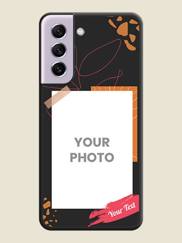 Custom Orange Photo Frame on Space Black Custom Soft Matte Phone Back Cover - Galaxy S21 FE 5G - alternate view