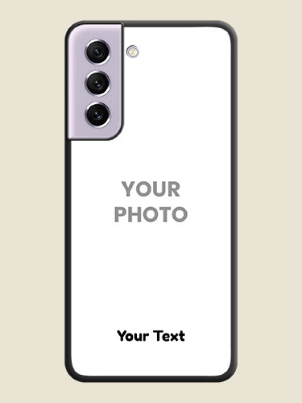 Custom Full Single Pic Upload With Text On Space Black Personalized Soft Matte Phone Covers -Samsung Galaxy S21 Fe 5G - alternate view