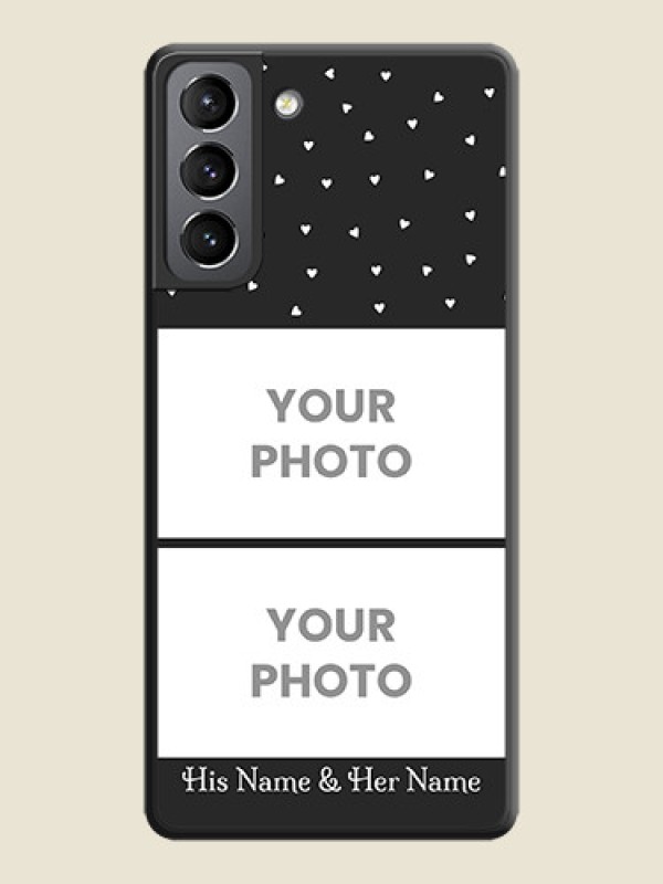 Custom Miniature Love Symbols with Name on Space Black Custom Soft Matte Back Cover - Galaxy S21 Plus - alternate view