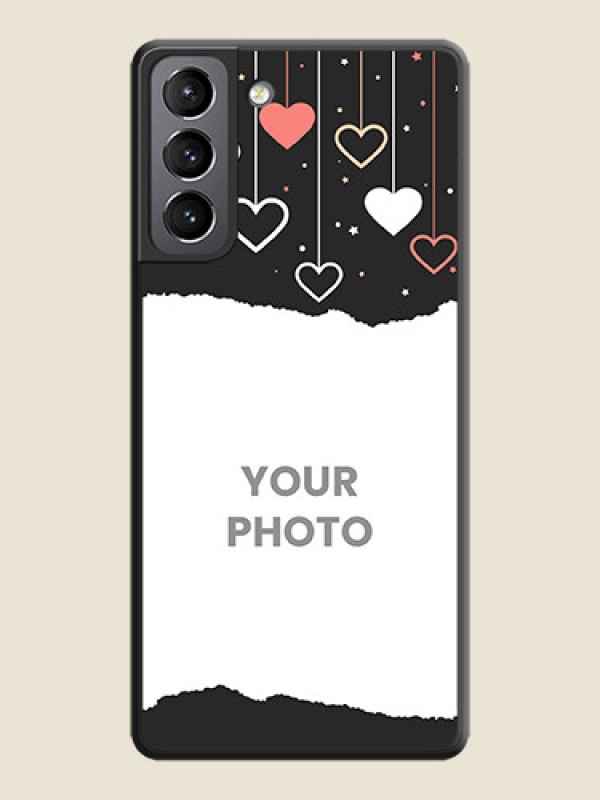 Custom Love Hangings with Splash Wave Picture on Space Black Custom Soft Matte Phone Back Cover - Galaxy S21 Plus - alternate view