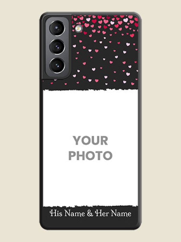 Custom Fall in Love with Your Partner  on Photo on Space Black Soft Matte Phone Cover - Galaxy S21 Plus - alternate view