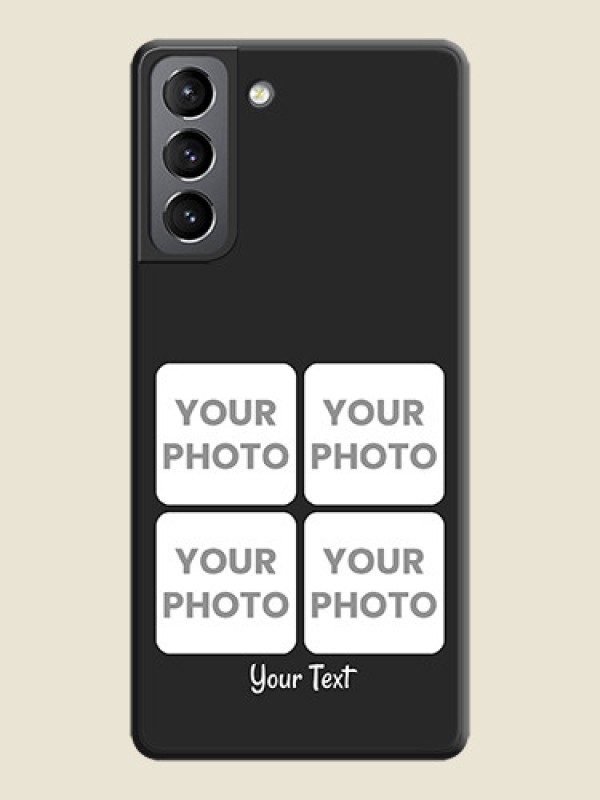 Custom Floral Art with 6 Image Holder on Photo on Space Black Soft Matte Mobile Case - Galaxy S21 Plus - alternate view