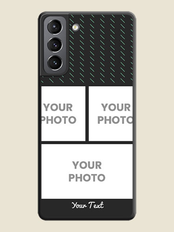 Custom Cross Dotted Pattern with 2 Image Holder  on Personalised Space Black Soft Matte Cases - Galaxy S21 Plus - alternate view