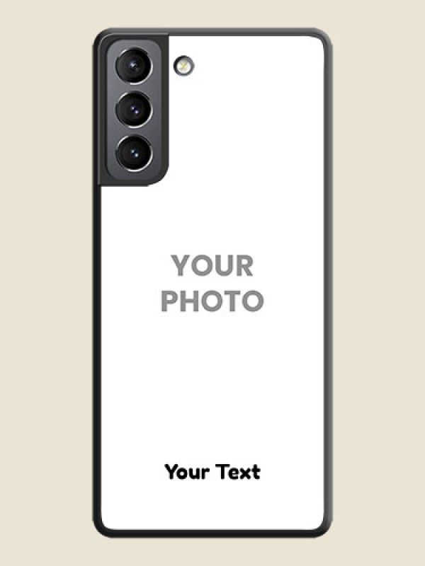 Custom Full Single Pic Upload With Text On Space Black Personalized Soft Matte Phone Covers -Samsung Galaxy S21 Plus - alternate view