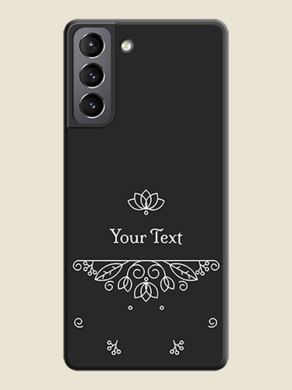 Custom Lotus Garden Custom Text On Space Black Personalized Soft Matte Phone Covers -Samsung Galaxy S21 Plus - alternate view