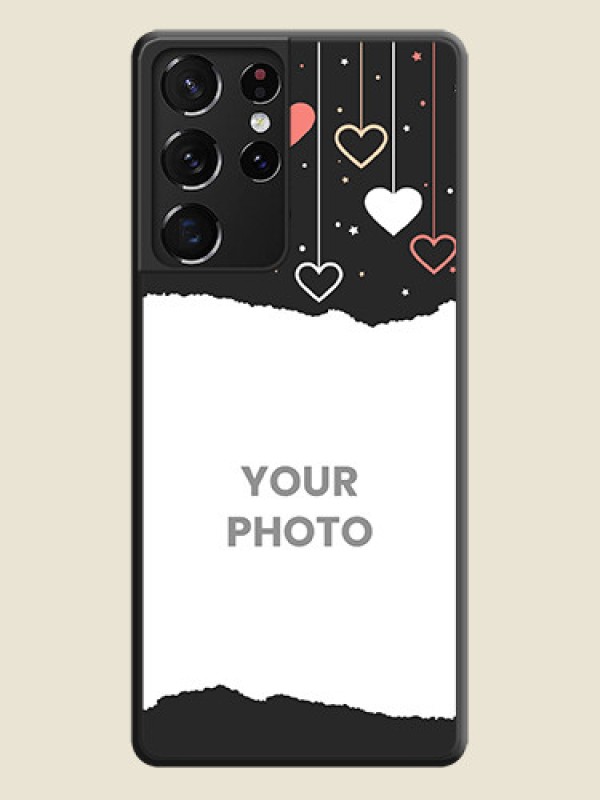 Custom Love Hangings with Splash Wave Picture on Space Black Custom Soft Matte Phone Back Cover - Galaxy S21 Ultra - alternate view