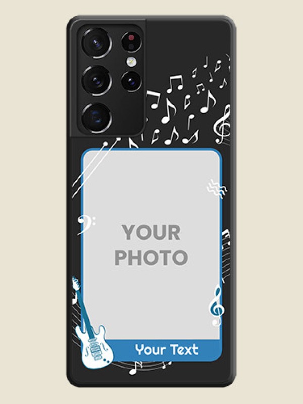Custom Musical Theme Design with Text on Photo on Space Black Soft Matte Mobile Case - Galaxy S21 Ultra - alternate view