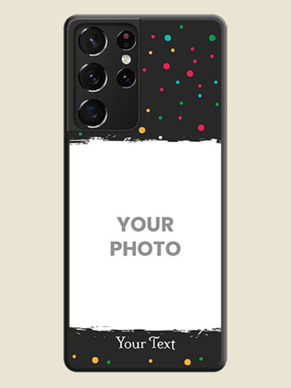 Custom Multicolor Dotted Pattern with Text on Space Black Custom Soft Matte Phone Back Cover - Galaxy S21 Ultra - alternate view