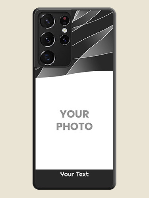 Custom Mixed Wave Lines on Photo on Space Black Soft Matte Mobile Cover - Galaxy S21 Ultra - alternate view