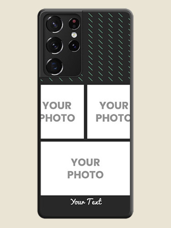 Custom Cross Dotted Pattern with 2 Image Holder  on Personalised Space Black Soft Matte Cases - Galaxy S21 Ultra - alternate view