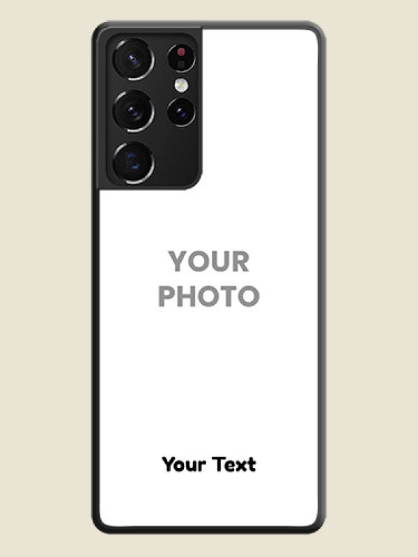 Custom Full Single Pic Upload With Text On Space Black Personalized Soft Matte Phone Covers -Samsung Galaxy S21 Ultra - alternate view