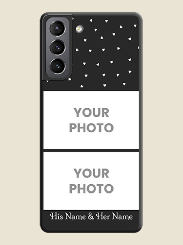 Custom Miniature Love Symbols with Name on Space Black Custom Soft Matte Back Cover - Galaxy S21 - alternate view