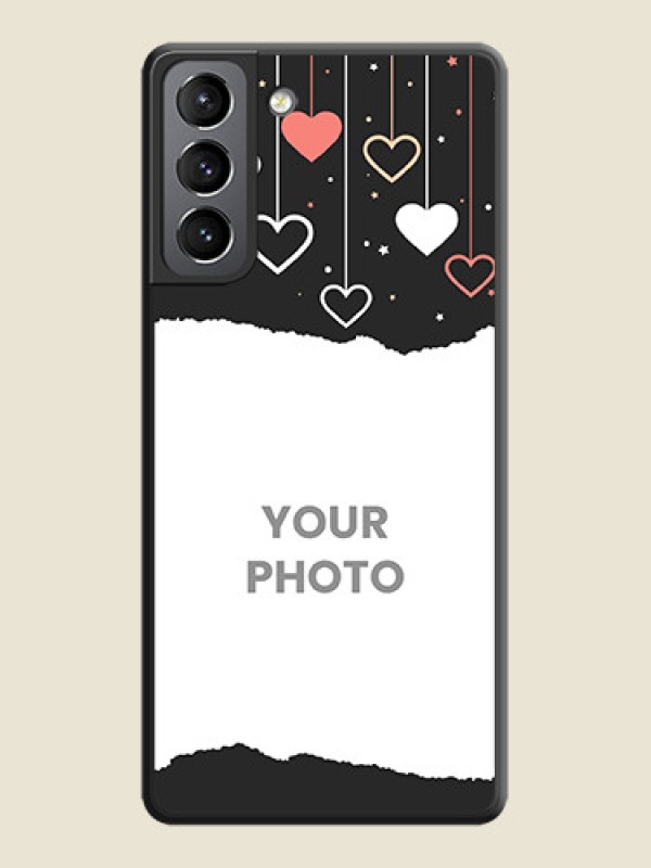 Custom Love Hangings with Splash Wave Picture on Space Black Custom Soft Matte Phone Back Cover - Galaxy S21 - alternate view