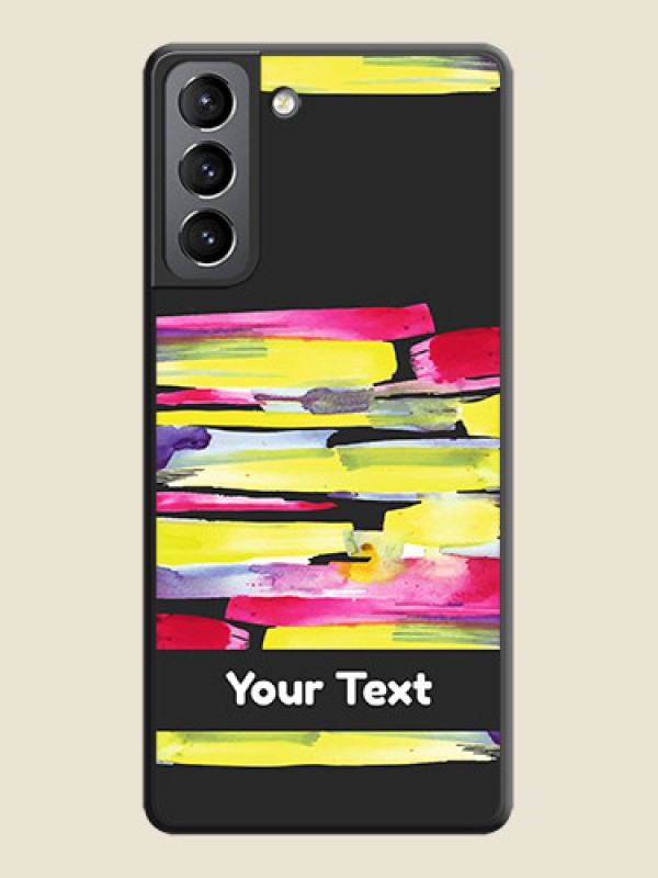 Custom Brush Coloured on Space Black Personalized Soft Matte Phone Covers - Galaxy S21 - alternate view