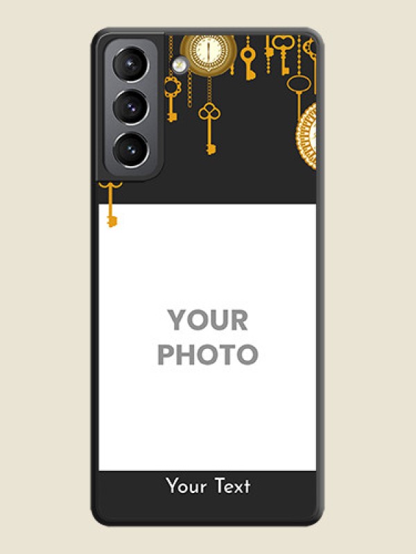 Custom Decorative Design with Text on Space Black Custom Soft Matte Back Cover - Galaxy S21 - alternate view