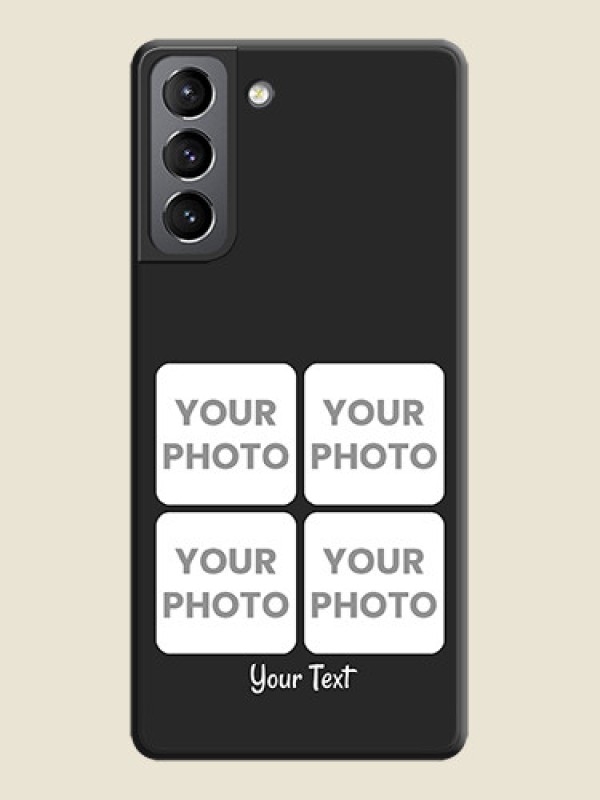 Custom Floral Art with 6 Image Holder on Photo on Space Black Soft Matte Mobile Case - Galaxy S21 - alternate view