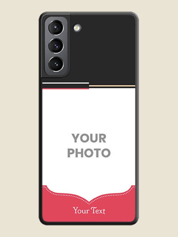 Custom Classic Plain Design with Name on Photo on Space Black Soft Matte Phone Cover - Galaxy S21 - alternate view