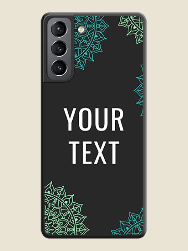 Custom Your Name with Floral Design on Space Black Custom Soft Matte Back Cover - Galaxy S21 - alternate view