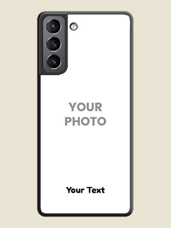 Custom Full Single Pic Upload With Text On Space Black Personalized Soft Matte Phone Covers -Samsung Galaxy S21 - alternate view