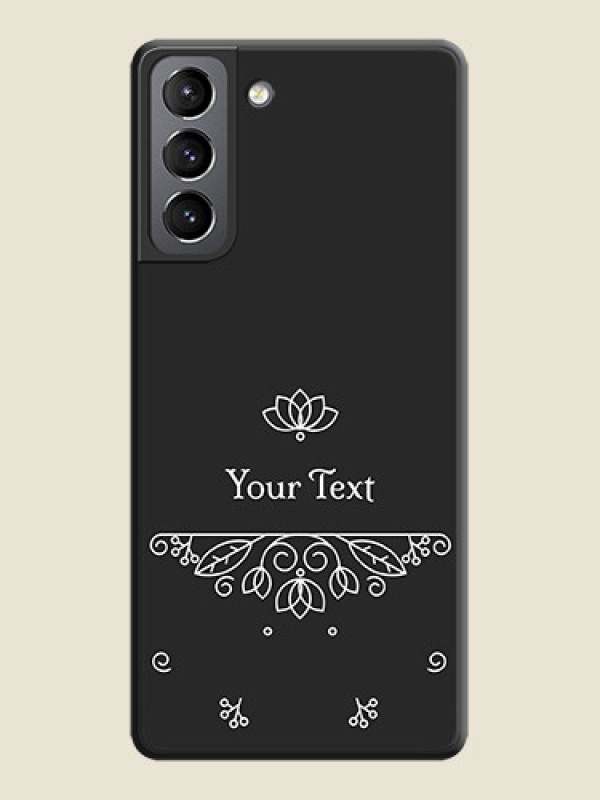 Custom Lotus Garden Custom Text On Space Black Personalized Soft Matte Phone Covers -Samsung Galaxy S21 - alternate view