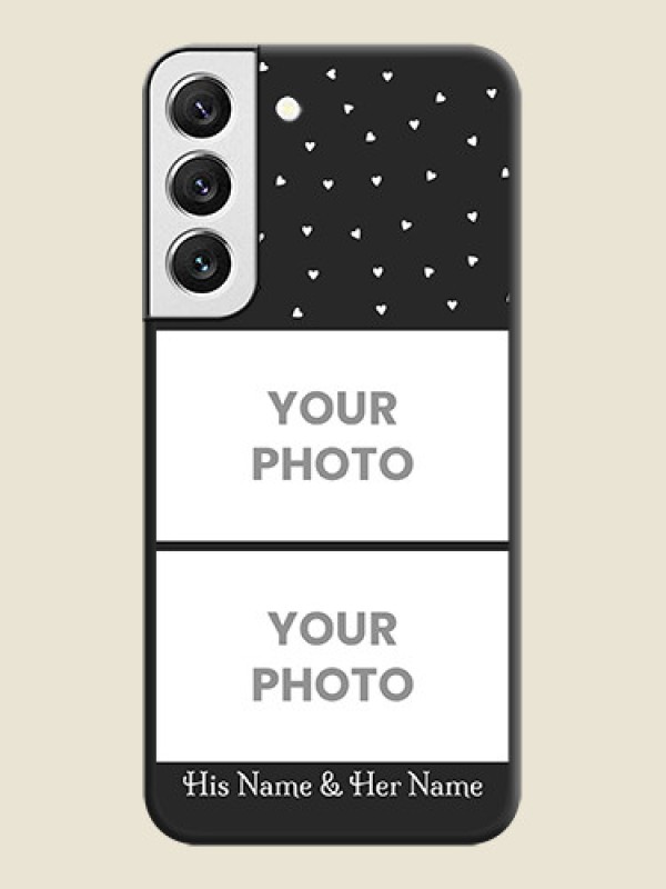 Custom Miniature Love Symbols with Name on Space Black Custom Soft Matte Back Cover - Galaxy S22 5G - alternate view