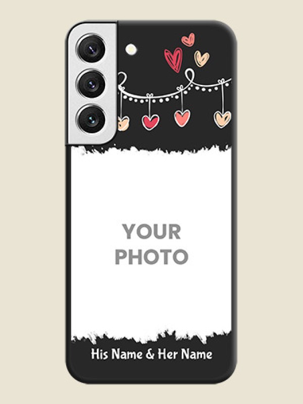 Custom Pink Love Hangings with Name on Space Black Custom Soft Matte Phone Cases - Galaxy S22 5G - alternate view