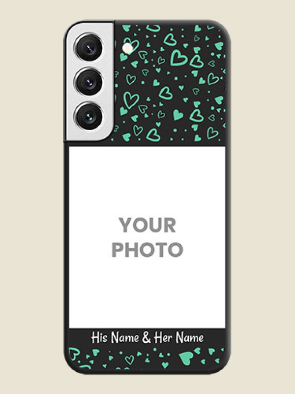 Custom Sea Green Indefinite Love Pattern on Photo on Space Black Soft Matte Mobile Cover - Galaxy S22 5G - alternate view