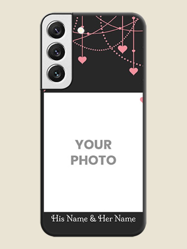Custom Pink Love Hangings with Text on Space Black Custom Soft Matte Back Cover - Galaxy S22 5G - alternate view