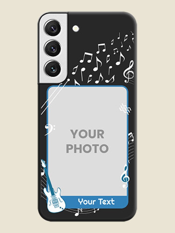 Custom Musical Theme Design with Text on Photo on Space Black Soft Matte Mobile Case - Galaxy S22 5G - alternate view