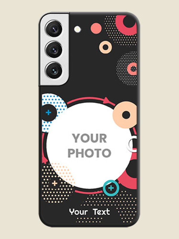 Custom Multicoloured Round Image on Personalised Space Black Soft Matte Cases - Galaxy S22 5G - alternate view