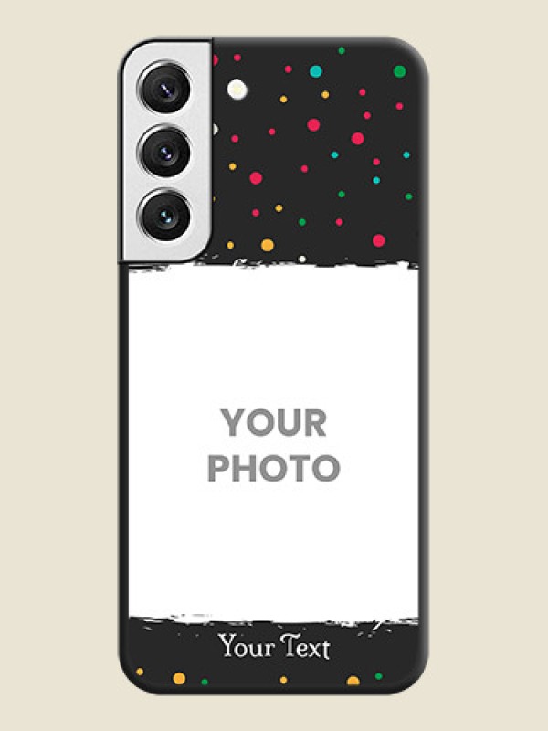 Custom Multicolor Dotted Pattern with Text on Space Black Custom Soft Matte Phone Back Cover - Galaxy S22 5G - alternate view