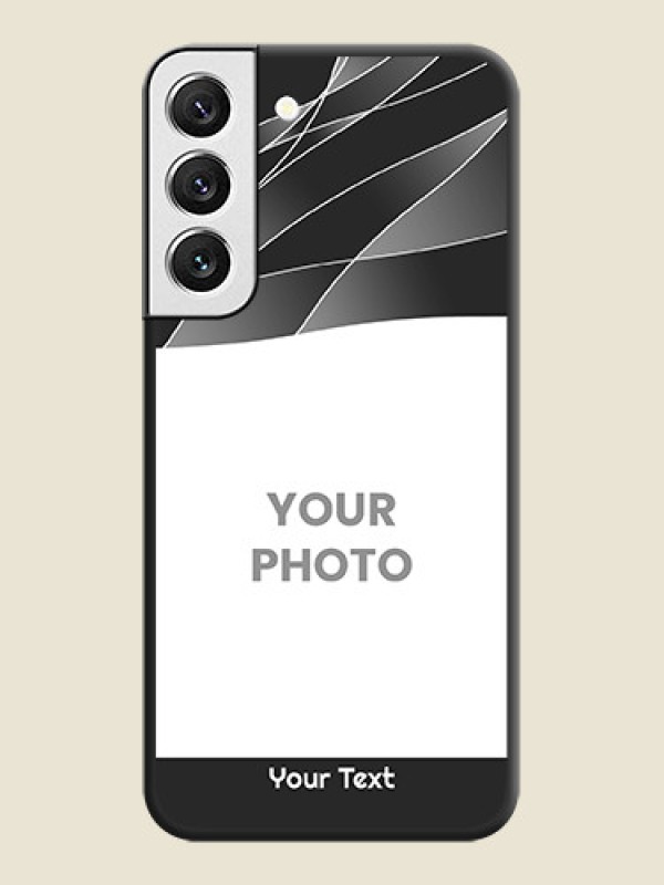 Custom Mixed Wave Lines on Photo on Space Black Soft Matte Mobile Cover - Galaxy S22 5G - alternate view
