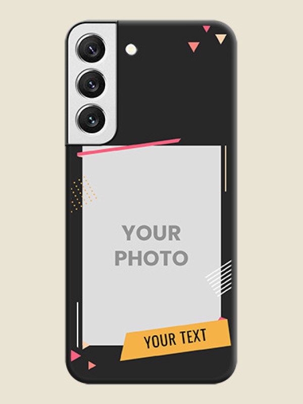 Custom Photo Frame with Triangle Small Dots on Photo on Space Black Soft Matte Back Cover - Galaxy S22 5G - alternate view