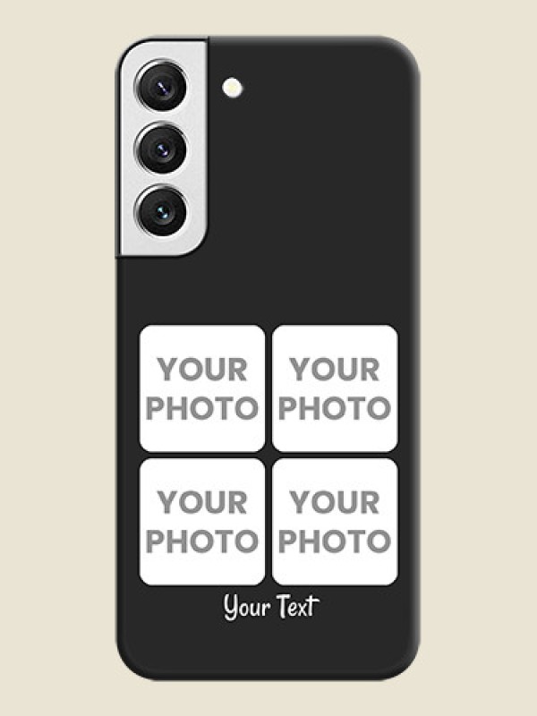 Custom Floral Art with 6 Image Holder on Photo on Space Black Soft Matte Mobile Case - Galaxy S22 5G - alternate view