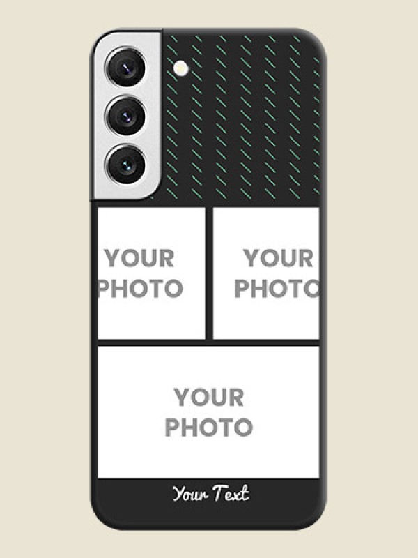 Custom Cross Dotted Pattern with 2 Image Holder on Personalised Space Black Soft Matte Cases - Galaxy S22 5G - alternate view