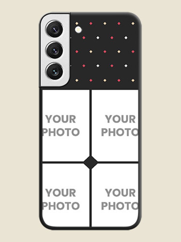 Custom Multicolor Dotted Pattern with 4 Image Holder on Space Black Custom Soft Matte Phone Cases - Galaxy S22 5G - alternate view