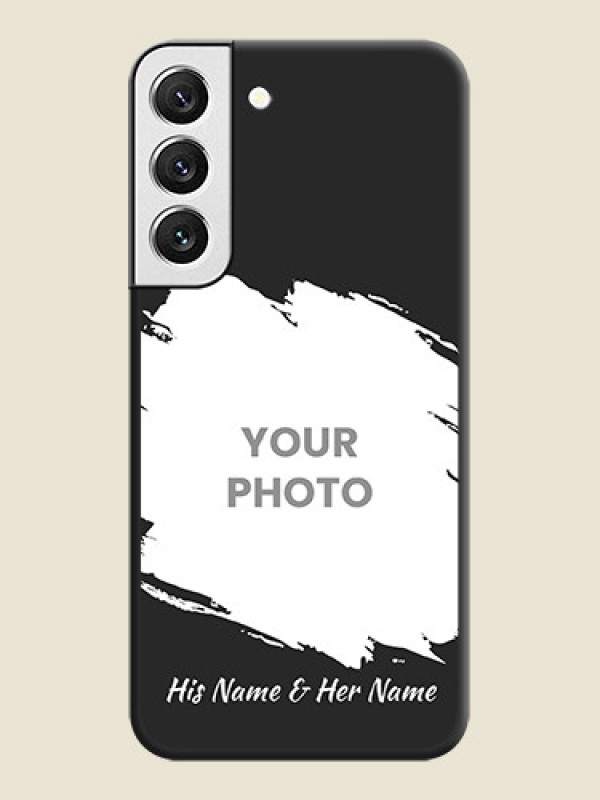Custom Grunge Brush Strokes on Photo on Space Black Soft Matte Back Cover - Galaxy S22 5G - alternate view