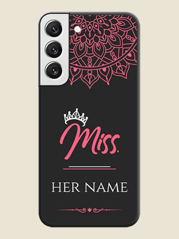 Custom Mrs Name with Floral Design on Space Black Personalized Soft Matte Phone Covers - Galaxy S22 5G - alternate view