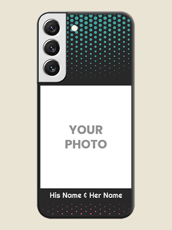 Custom Faded Dots with Grunge Photo Frame and Text on Space Black Custom Soft Matte Phone Cases - Galaxy S22 5G - alternate view