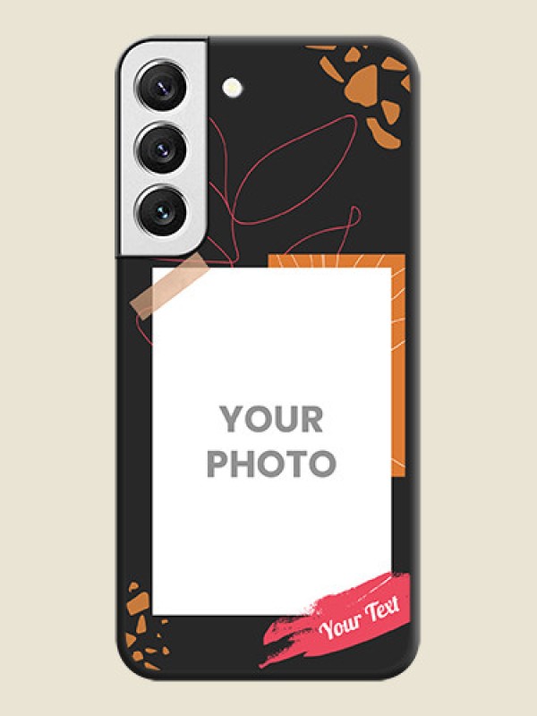 Custom Orange Photo Frame on Space Black Custom Soft Matte Phone Back Cover - Galaxy S22 5G - alternate view