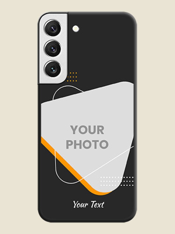Custom Yellow Triangle on Photo on Space Black Soft Matte Phone Cover - Galaxy S22 5G - alternate view