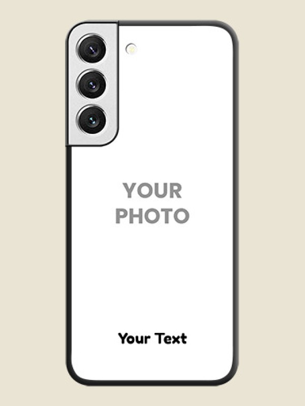 Custom Full Single Pic Upload With Text On Space Black Personalized Soft Matte Phone Covers -Samsung Galaxy S22 5G - alternate view