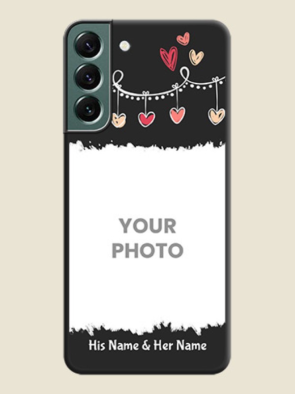Custom Pink Love Hangings with Name on Space Black Custom Soft Matte Phone Cases - Galaxy S22 Plus 5G - alternate view