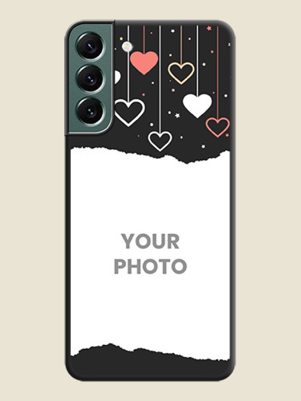 Custom Love Hangings with Splash Wave Picture on Space Black Custom Soft Matte Phone Back Cover - Galaxy S22 Plus 5G - alternate view