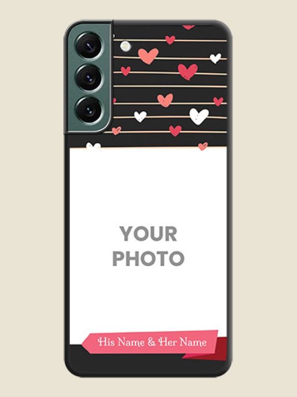 Custom Love Pattern with Name on Pink Ribbon on Photo on Space Black Soft Matte Back Cover - Galaxy S22 Plus 5G - alternate view