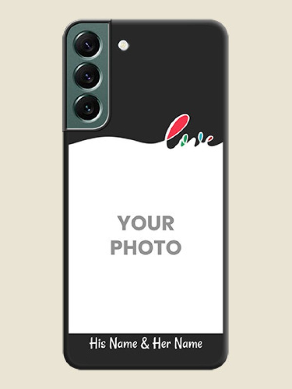 Custom Fall in Love Pattern with Picture on Photo on Space Black Soft Matte Mobile Case - Galaxy S22 Plus 5G - alternate view