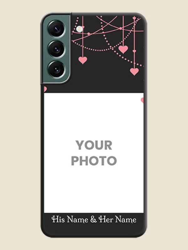 Custom Pink Love Hangings with Text on Space Black Custom Soft Matte Back Cover - Galaxy S22 Plus 5G - alternate view